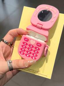 韓系Ins風粉色花朵設計保護殼，適用於Apple 4、2/3代無線藍牙耳機，軟殼Pro款，創意3D可愛矽膠防震保護套，女款 - 淺粉色 - 查看 3