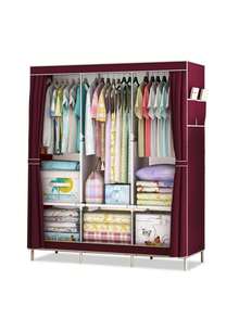 1pc Portable Closet Organizer, Multi-Functional Fashion Wardrobe With Dust-Proof Feature, Freestanding Display Floor-Standing Assembly Storage Rack With Curtain, Storage Cabinet For Bedroom And Living Room, Holiday Gift, Christmas Gift, Children's Gift,Dorm Room - Multicolor - View 13