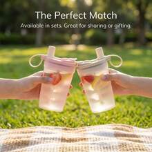 Portable Water Bottle With Tea Strainer & Straw, Plastic Drinking Bottle For Milk Coffee Tea, 400ML Transparent Tumbler, Reusable Beverage Water Cup, Leak-Proof Drinkware, Suitable For Student & Adult, Use In School, Office, Camping, Picnic, Travel - Multicolor - View 6