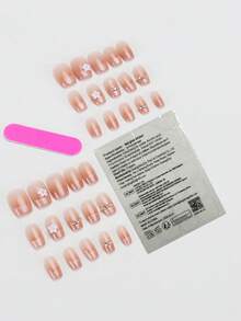 Bộ 30 miếng dán móng tay giả acrylic ngắn hình vuông có thể tháo rời, trang trí hoa trắng 3D và đá rhinestone sáng bóng, vừa vặn hoàn hảo, kèm 1 sơn gel và 1 dũa móng, phù hợp cho nữ đeo hàng ngày đi làm, đi học và tụ tập mùa Thu/Đông, dùng cho tiệc, lễ hội và sử dụng thường ngày - Nhiều màu - Xem 3