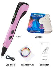 Children's Educational 3D Printing Pen DIY Graffiti 3D Drawing Consumable Refill Pen Core 3-Speed Adjustable One-Key Retraction Material Parent-Child Interaction Suitable For 6-12 Years Old And Above Boys Girls Birthday Creative Gift (Accessory Color Random) (Pen Core Consumable Specification Does Not Include Printing Pen) (Single Pen Does Not Include Consumable) - 彩色 - 查看 18