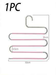Percha para pantalones en forma de S, estante de almacenamiento multicapa para armario, antideslizante y ahorra espacio, adecuado para pantalones, vaqueros, etc., percha multifuncional, estante de almacenamiento para armario, esencial para la vuelta al cole - Plateado - Ver 19