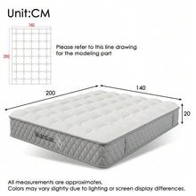 Orthopedic Cold Foam Mattress, Mattress With 7-Zone Pocket Spring Core, Firmness Level H3 (Medium-Firm) – OEKO-TEX® Certified, 20 Cm High, 4 Handles + Vacuum-Packed - White - View 15