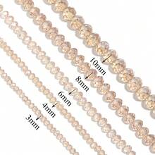 1串 3/4/6/8/10mm 切面AB香檳色奧地利水晶珠,適用於珠寶製作DIY手鍊、項鍊、耳環、包包設計 - 香檳色 - View 4