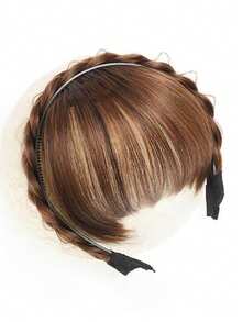 Fishbone Braid Headband With Air Bangs Wig For Women, Natural Seamless Hairpiece To Cover Gray Hair And Add Volume, Headband - Multicolor - View 14