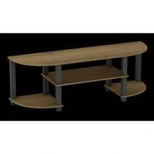 Modern Wide TV Stand, MDF Entertainment Unit With Storage For Living Room - Dark Oak - View 3