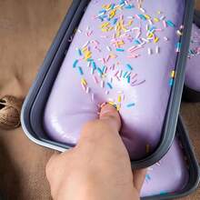 Sticky Box Cake Slow Rebound Squeeze Toy, Cream Ice Cream Box Squeeze Toy, Stress Relief Hand Relaxation Gift, Squeezable Soft Touch, Handheld Desktop Toy, Effectively Relieve Anxiety, Suitable For Classroom, Outdoor, Office Stress - Multicolor - View 6