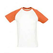SOLS Mens Funky Contrast Short Sleeve T-Shirt - White/Orange - View 1