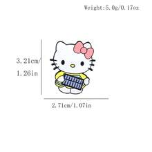 1pc Cute Cartoon Metal Badge Brooch Soft Sweet Cat Alloy Bag Accessory Pin - Multicolor - View 5