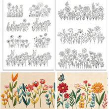 Large Floral Border And Corner Water-Soluble Embroidery Patterns, Stickers And Sewing Embroidery Paper Printing, Stabilizer Suitable For Embroidery Beginners - A306 - View 18