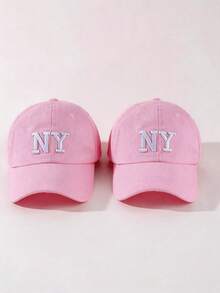 1pc Adjustable Outdoor Embroidered Letter Baseball Cap, Suitable For Spring And Autumn - Pink - View 5