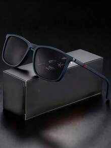 1pc Men's Fashion Glasses, Comfortable Lightweight Square Frame Casual Glasses, Ideal Gift Choice - Multicolor - View 5