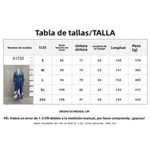Vestido largo francés ajustado con malla combinada estampado primavera 2026 - Azul - Ver 4