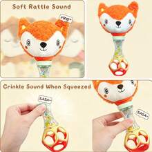 Cute Handheld Rattle (Fox & Koala) Baby Grade Vibration Bell Toy, Grip & Sensory Training, Visual & Auditory Development, Thanksgiving Birthday & All Holiday Gift - 彩色 - 查看 7