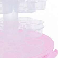 24 Cupcake Carrier - Portable 3-Tier Transporter Box For Cakes And Cupcakes, Vibrant Pink With Strong Sealing Buckle And Retractable Handles - Pink - View 7