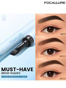 FOCALLURE 1.4g Pro-Stay Smudge-Proof Brow Pomade, Pomade Alis 3D 2-in-1 dengan Kuas, Pasta Warna Alis Tahan Air dan Keringat, Mengisi dan Membentuk Alis, Riasan Sehari-hari - #BR01 TEH HITAM - View 7
