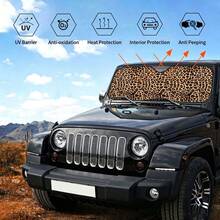 1pc Fashionable Leopard Print Car Front Windshield Sun Shade, Decorative Vehicle Sun Visor, UV Reflective Sun Protection Cover To Keep Car Cool - A - View 1