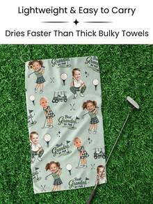 Personalized Golf Towel, Custom Photo Dad Gift, Father's Day Golf Keepsake From Kids - Multicolor - View 5
