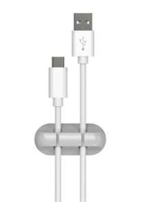 2-5pcs NNBILI 1/3/5/7-Hole Silicone USB Cable Organizer, Self-Adhesive Cable Management Clips For Mouse, Keyboard, Earphones - 5 Gray Clips - View 7