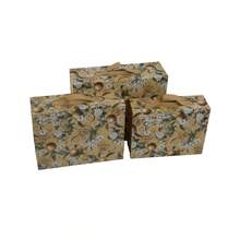 33x25cm Dark Green Floral Rectangular Folding Storage Box, Portable Handle Gift Packaging Box Set - 1PC - View 3