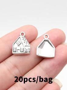 20pcs 17x13mm Small House Charms Pendant For DIY Jewelry Making Necklace Keychain Phone Chain Bracelet Making Accessories Handmade Craft - House - View 9