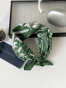 1 pièce Bandana en coton à imprimé nautique rétro, foulard carré multifonctionnel de 55 cm, bandeau de tête et foulard de cou streetwear pour femmes et hommes - Multicolore - Voir 9