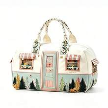 3D Visual Print Pastoral Style Weekend Tote Bag, Large Capacity Lightweight Durable Travel Bag, Vintage Camping Overnight Handbag, Women's Travel Essential - Multicolor - View 8