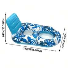 2pcs Inflatable Pool Float Lounge Chair With Air Pump, Inflatable Float Bed With Pillow, Tropical Plant Print Adult Lounge Float, Suitable For Pool, Lake, River, Beach Leisure, Summer Pool Party, Backyard Water Play, Vacation Sunbathing, Reading, Drinking, Relaxing, Full Body Support, Pool Supplies, Beach Essentials, Ideal Gift For Water Sports Enthusiasts - Multicolor - View 7