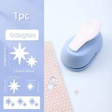 1件星形壓花器 紙張/相片文具打孔器 2種不同尺寸手動星形打孔器 - 藍色 - 查看 10