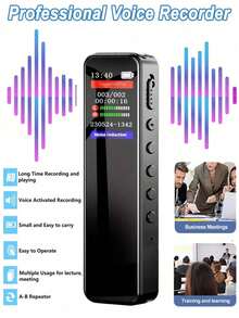 Digital Voice Recorder With Playback, 230mAh Portable Audio Recorder With Noise Reduction Dictaphone Device Perfect For Lectures Meetings Interviews Long Time Record Audio Recorder Device With SD Card - View 6