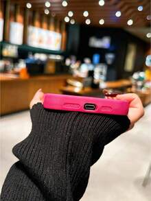 1 pieza Funda protectora sexy con estampado de leopardo rojo rosa, a prueba de golpes y caídas, compatible con 13/11/12/14/15/Plus/Xr, 6/16promax y otros modelos de Apple, cubierta protectora absorbente de impactos - Rosa Fucsia - Ver 3
