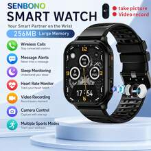 SENBONO 2026 New Smartwatch With Camera, Camera, Dynamic Dial, Wireless Calling, Music Player, Weather, Heart Rate/Sleep Monitoring, Calculator, Pedometer, Information Reminder, High-Quality, Durable Battery, Suitable For Both Men And Women - View 5