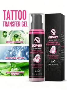 DQFART - 紋身轉印凝膠，易於塗抹，持久不褪色，不暈染，快速乾燥，香味宜人，可重複使用 & 可移除，240ML 8.4oz 瓶裝 - 查看 4