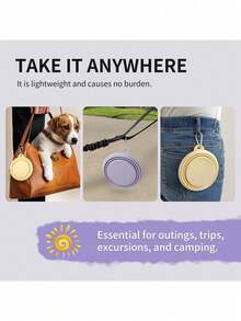 2pcs 350ml Collapsible Pet Bowls, Suitable For Travel, Camping, Pet Walking, Foldable Design, Universal For Cats And Dogs, With Clip, Can Also Be Used As Water Cup Or Camping Bowl, Suitable For Dog Walking And Various Outdoor Activities, All Season - Multicolor - View 4