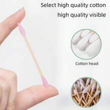 Natural Bamboo Fiber Double-Ended Cotton Swabs, Colorful Cotton Swabs For Ear Cleaning And Makeup, Bamboo Wood Stick Paper Tube Cotton Swab Rods, Soft And Comfortable Cotton Swabs, Suitable For Nail Art And Makeup - One Size Fits All - View 8