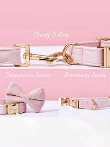 Pink Personalized Dog Collar, Puppy Collar For Wedding Gift, Luxury Pet Collar For Small And Medium Dogs, Soft Dog Collar Gift - Multicolor - View 5