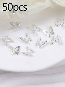 10pcs/50pcs/100pcs Nail Art Nail Charm Nail Accessories Y2K Style Three Dimensional Luxury Hollow Butterfly Mixed Material Pack DIY Handmade Decorations, Bags, Phone Cases, Cups, Clothes, Shoes - Multicolor - View 7