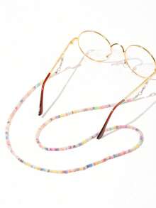 1pc Bohemian Colored Bead Women Glasses Chain, Eyeglass Chain, Sunglass Accessories, Eyeglasses Chian Women's Eyeglass Chain,Holiday Essentials - Multicolor - View 2