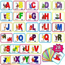 28 Spanish Alphabet/Animal/Fruit Double-Sided Cognitive Learning Cards (15cm X 11cm) - Exquisite Illustrated Teaching Cards, Early Education Reading Game - Multicolor - View 10