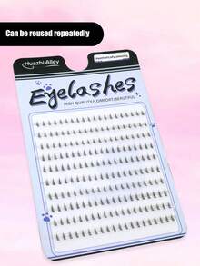 200 piezas de pestañas inferiores de racimo individual, pequeñas pestañas de cola puntiaguda en forma de media luna de dibujos animados con tallo transparente, suaves y cómodas de visón sintético, estilo muñeca dulce, pestañas de cosplay coreano y japonés - Ver 7