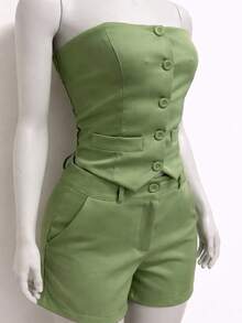 Versatile Premium Tailored Strapless Set 2026 - Green - View 2