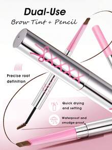 HEXZE 2合1眉筆 + 眉毛睫毛膏 防水持久 自然蓬鬆眉毛 - Ash Brown - 查看 2