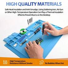 Professional Tool Organizer: Silicone Tray With Welding Pads.  17.7*11.8". Features Strong Magnetic Attraction, Easy Cleaning,  Compartmentalized Storage.  For Organizing Precision Tools Maintaining Them Properly. Multifunctional Tool Maintenance Pad - gray - View 6