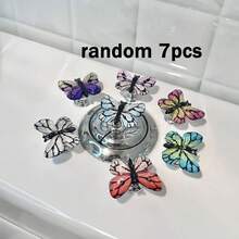 1/3/5/7pc Beautiful Gradient Color Imitation Butterfly Toilet Flush Assist Button, Protect Manicures, Making Your Life More Comfortable - Butterfly - View 10