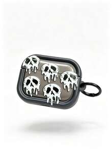 1pc Graffiti Skull Design Protective Case Compatible With Airpods Pro 3, Pro 2, 3, 4 - White - View 7