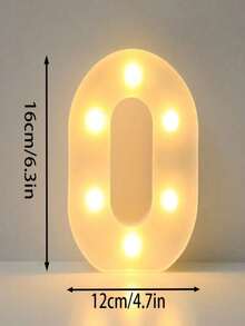26 Letters LED Light-Up Numbers 0-9, Wedding Birthday Christmas Decoration Night Light, Party Bedroom Use, 16CM Height, Pink (Battery Not Included) - White - View 26