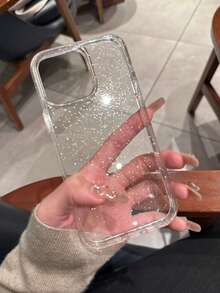 2入組新款高品質閃亮星空亮片Ins風平滑亮面頂級大孔極簡全包防震手機殼，適用於 15/15promax/15pro/15plus/11/12/13/14/16/17promax/Xs/Xr/11pro/11promax/12pro/12promax/13pro/13promax/7plus/14pro/14promax/14plus/16pro/16plus/17pro/7plus/8plus/8/Se2 - 粉色 - 查看 4
