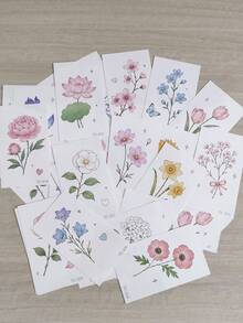 30pcs/Pack Colorful Floral Temporary Tattoo Stickers, Tulip, Rose, Sunflower And Patterns, Waterproof Tattoo Stickers For Women, Arm And Body Tattoo Art - Multicolor - View 8