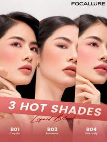 FOCALLURE Hangover Liquid Blush, Yogurt Texture, Moisturizing, 12-Hour Long Lasting, Natural Finish, Fits Skin Tone, Super Smooth And Easy To Blend, Long-Lasting Sweat-Resistant, Multi-Functional Makeup, Natural Healthy Rosy Effect, Quick Drying And Non-Fading - #B04 Pink Lady - View 9