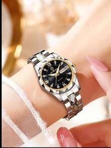 Luxury Gold Women's Fashion Quartz Wristwatch, Waterproof Luminous Stainless Steel, Business Luxury Sports Classic Minimalist Casual Mechanical Style Automatic Quartz Watch, Suitable For Easter, Halloween, Christmas, Father's Day, Back To School, Students, Birthdays, Holidays, Valentine's Day, Dates, Business, Daily, Gifts, Music Festivals, Wedding Season - Rose Gold - View 4